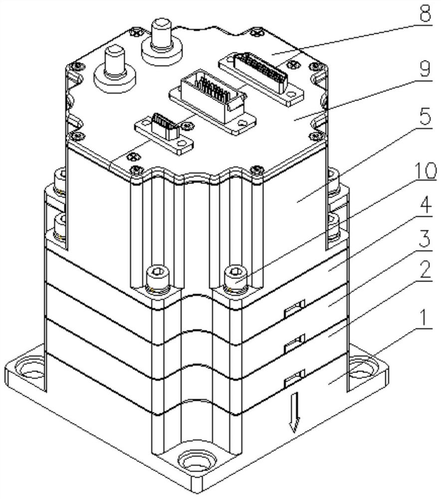 Small data recording equipment based on laminated design and assembling method