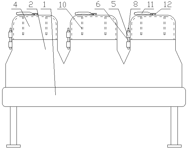 Folding backrest seat for automobile