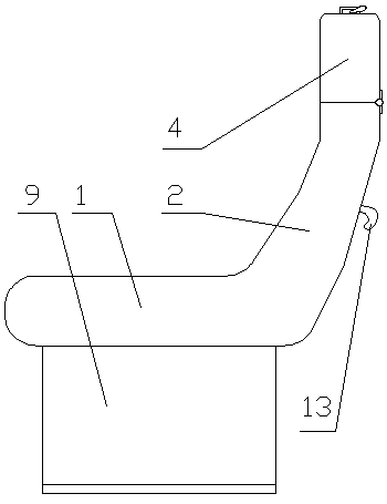 Folding backrest seat for automobile