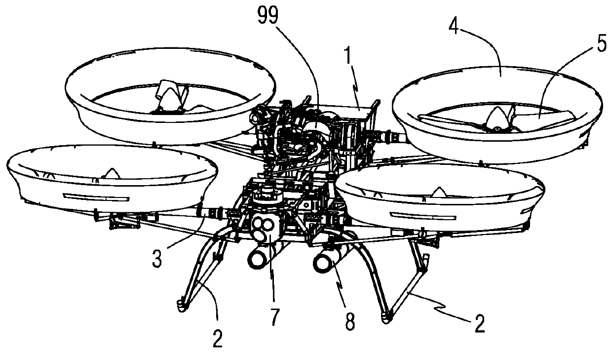 An engine vibration damping structure for an oil-powered UAV