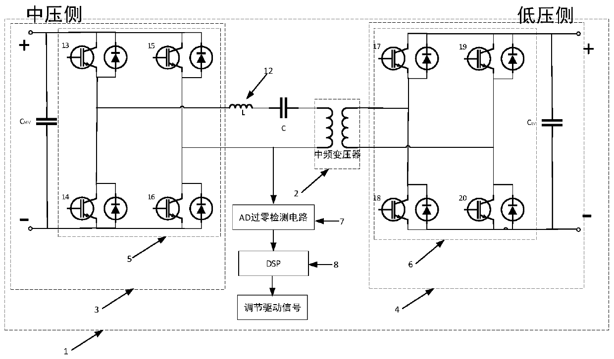 Method for improving efficiency of power electronic transformer by utilizing zero-crossing detection technology