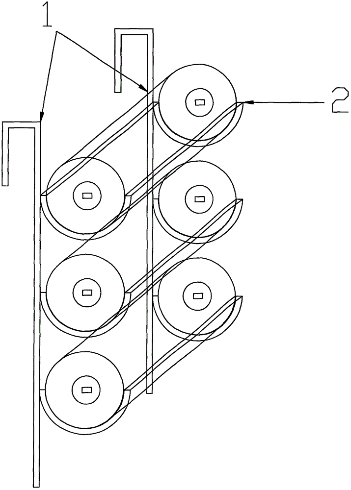 Moving type supporting roller placing frame