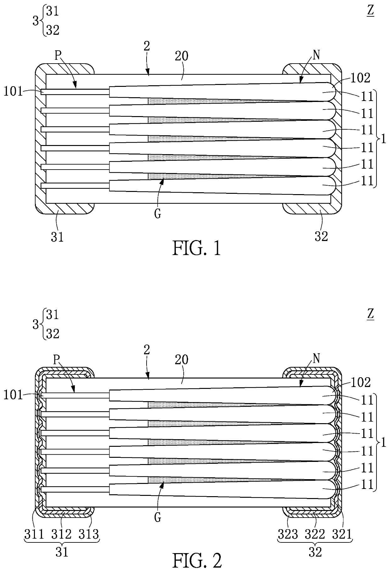 Stacked capacitor assembly structure