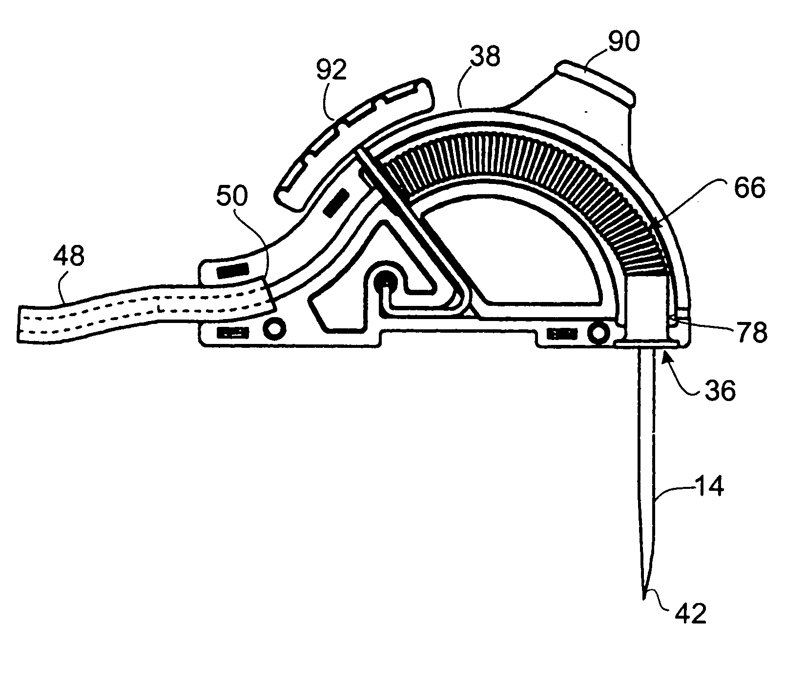 Huber needle with anti-rebound safety mechanism