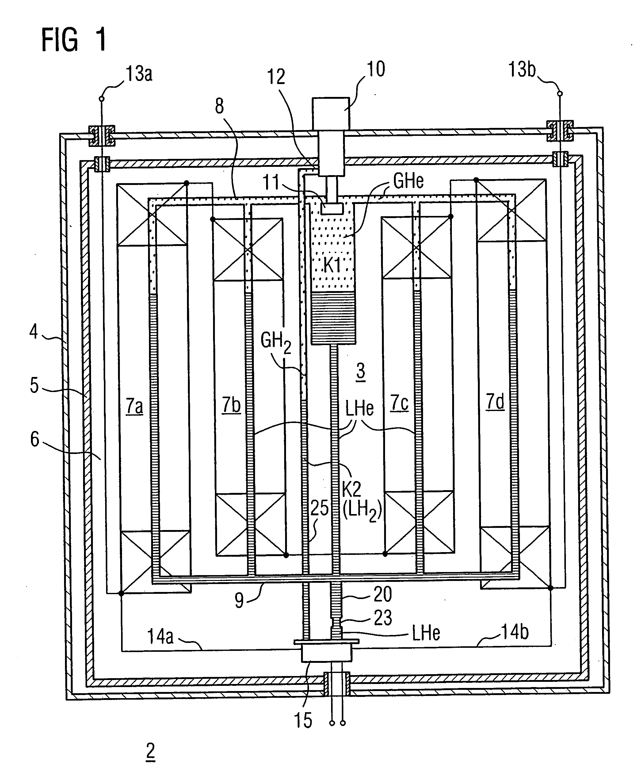 Superconducting device having a cryogenic system and a superconducting switch