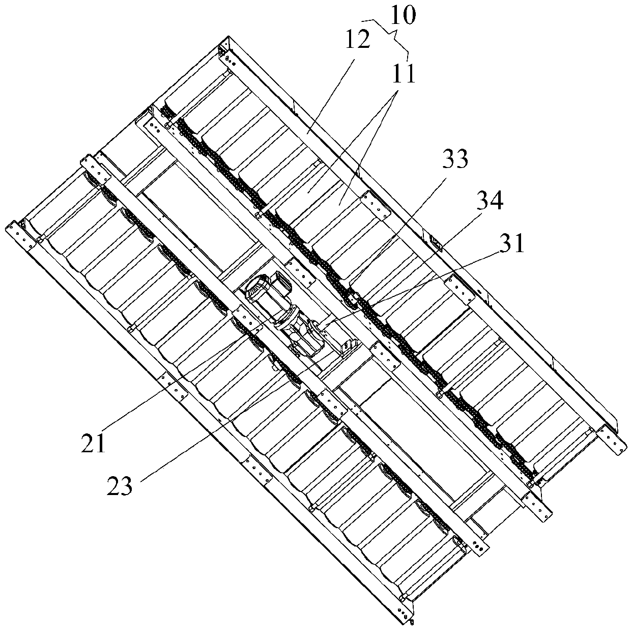 Conveying device for assembly line