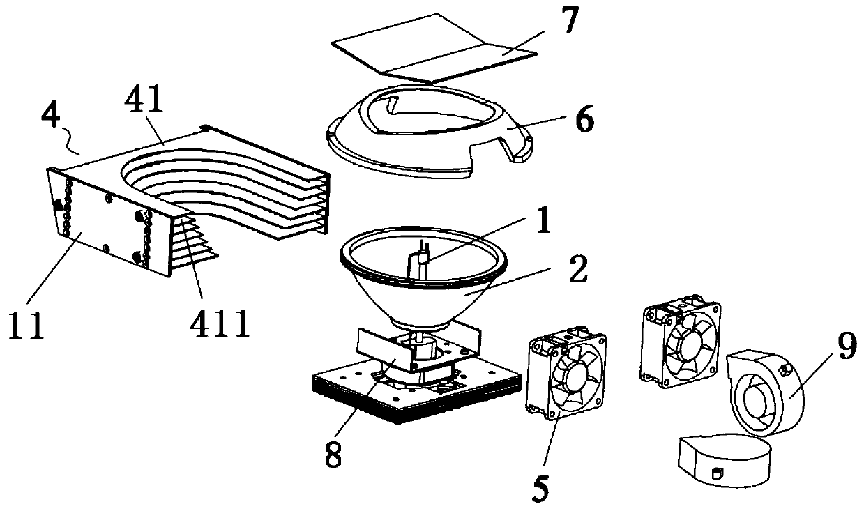 Heat dissipation system for stage lamps and stage lamps using the system and its heat dissipation method