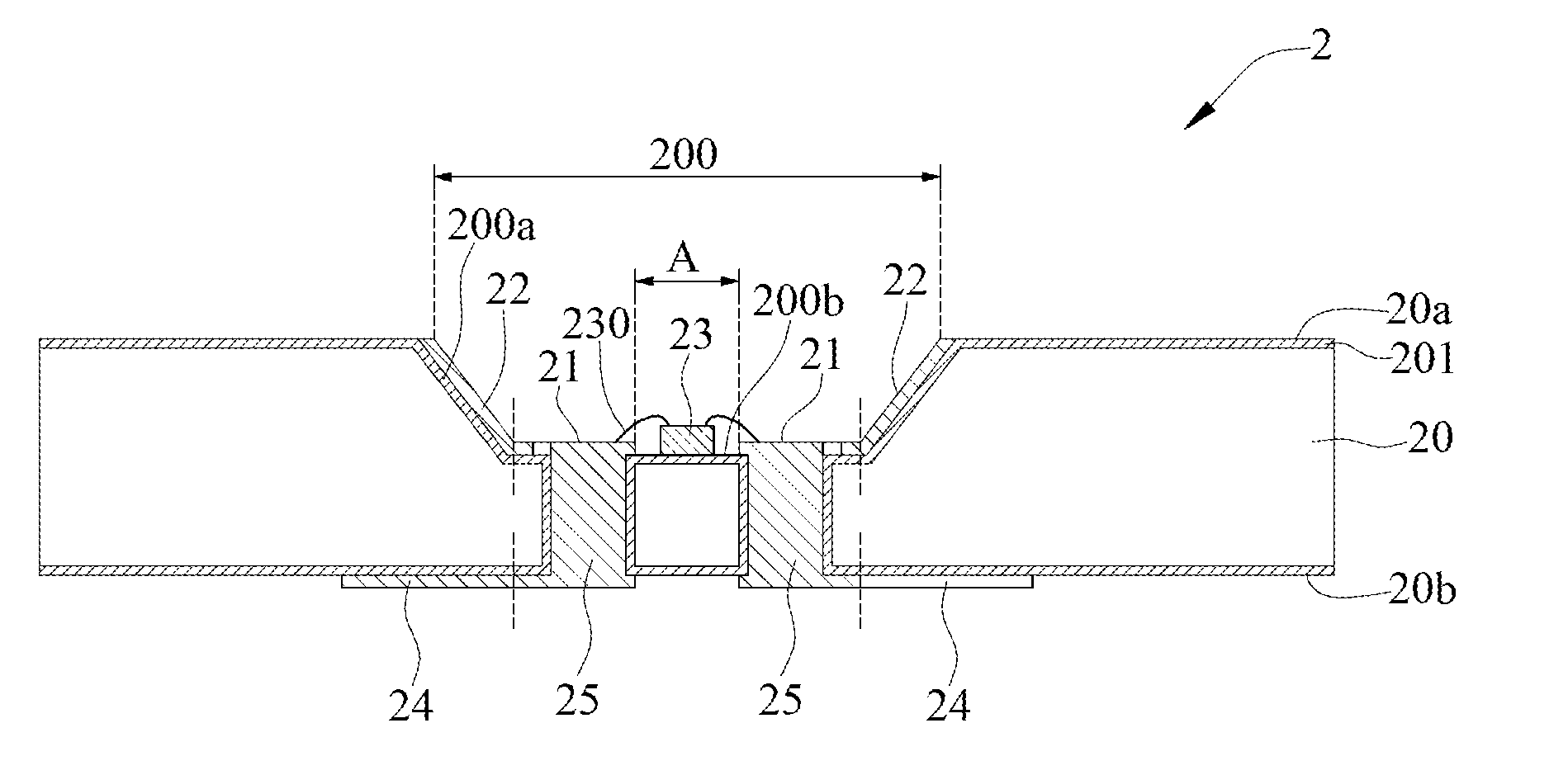 Light-Emitting Diode Packaging Structure and Substrate Therefor