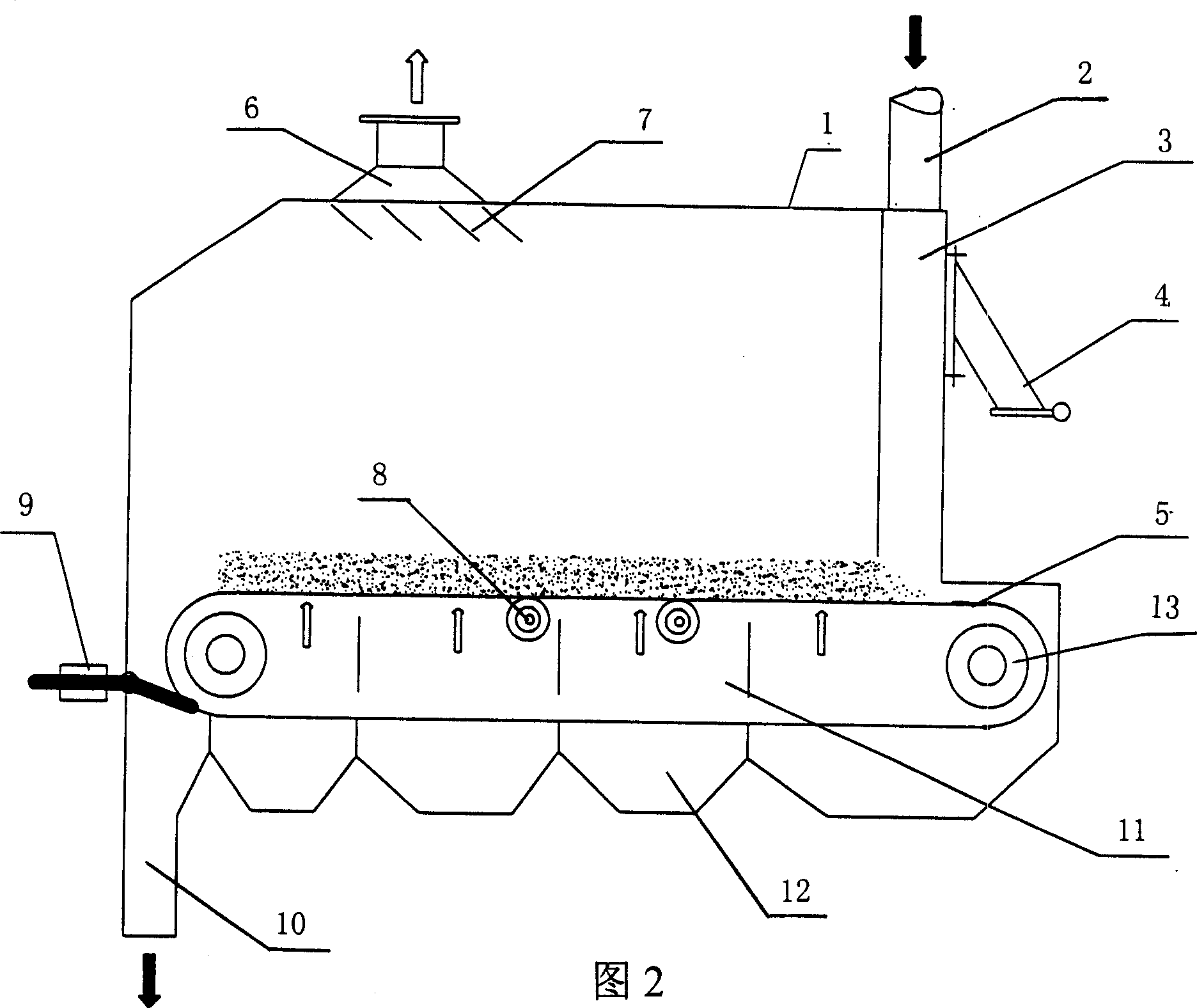 Chain-type slag-off controlling cooler for fluidized bed boiler