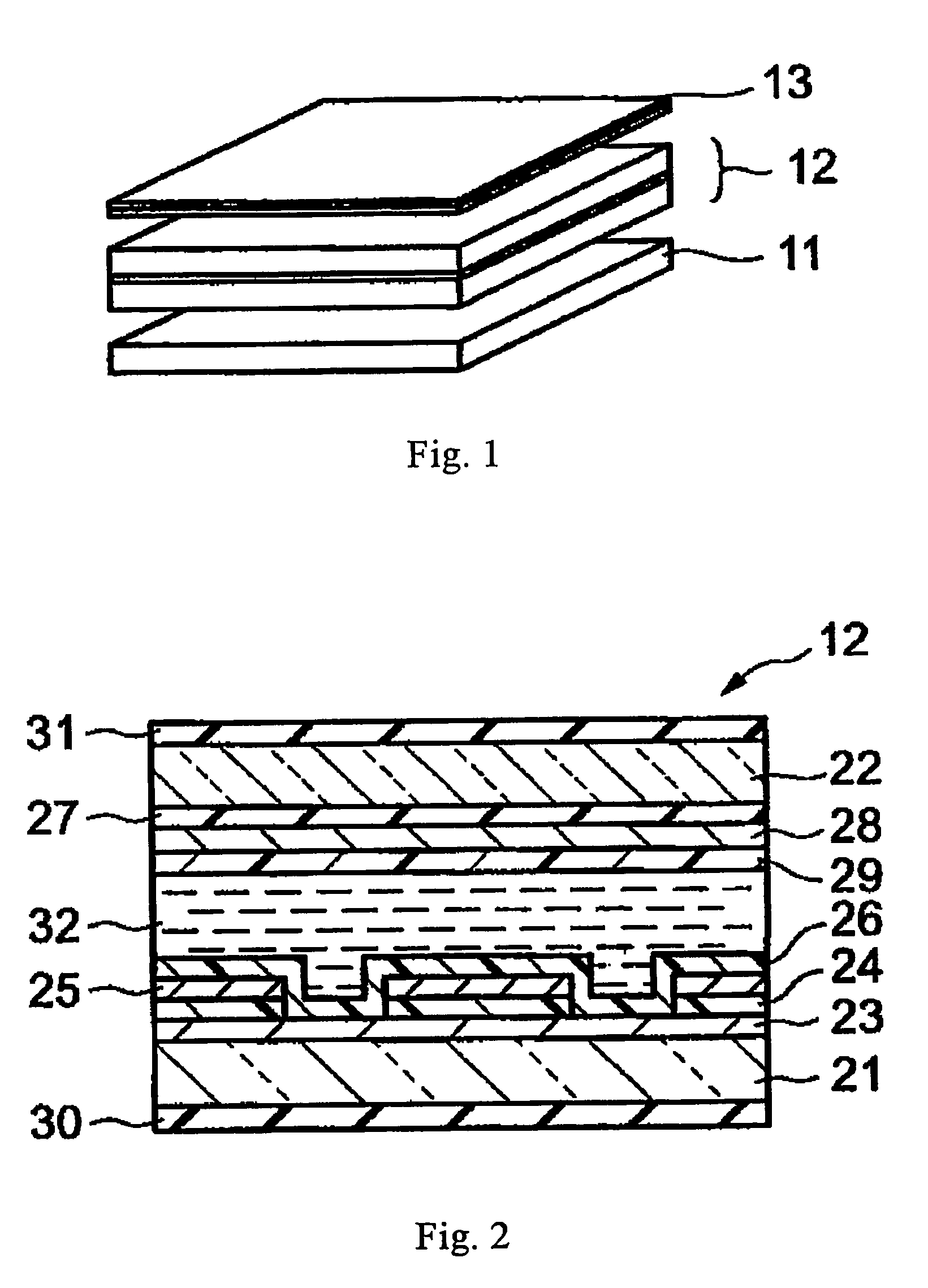 Transflective liquid crystal display device having alignment film covering plural isolated stacks of resin and diffusive reflective plate layers