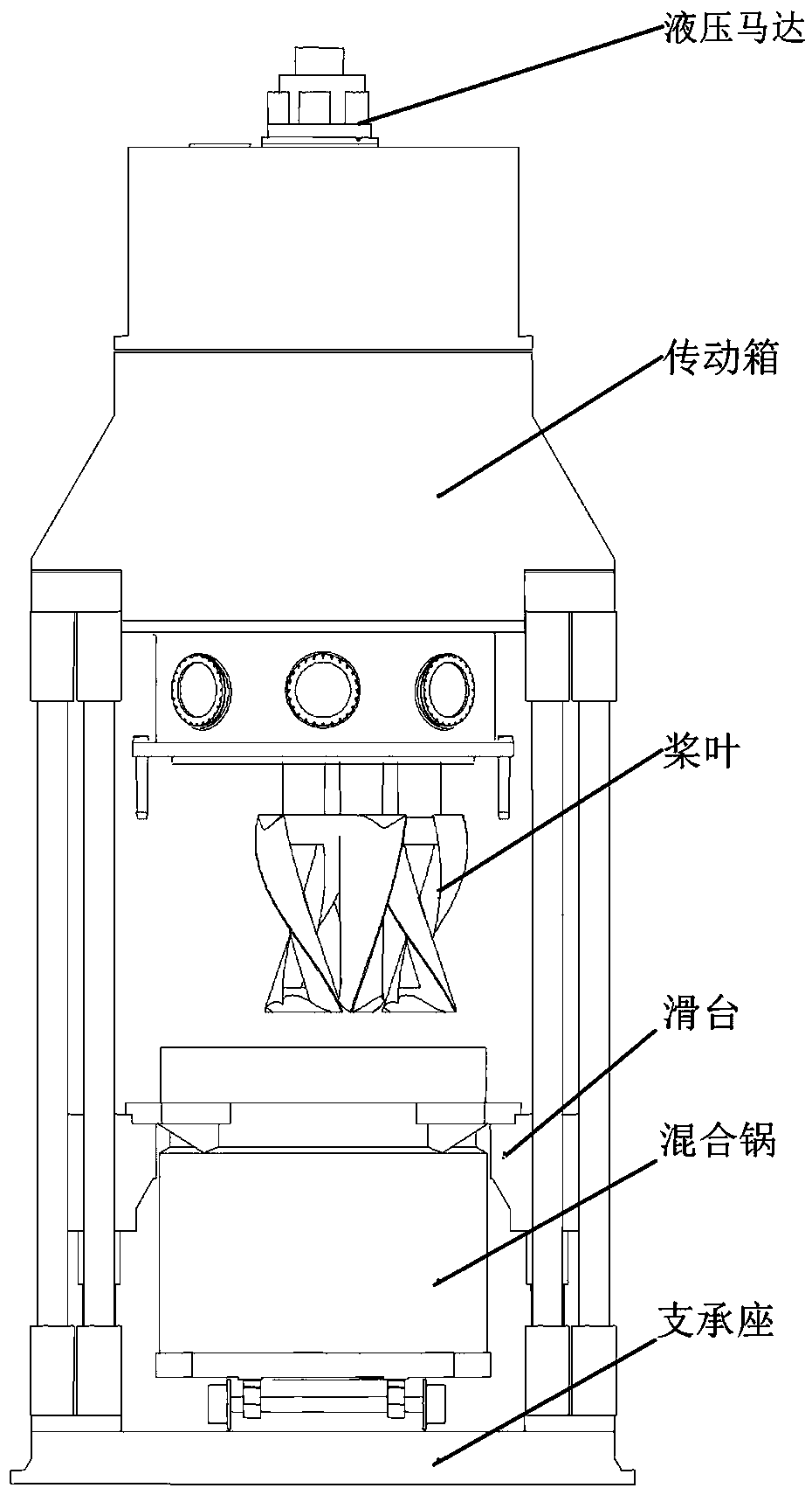 Mixing pot bottom discharge apparatus and application method thereof