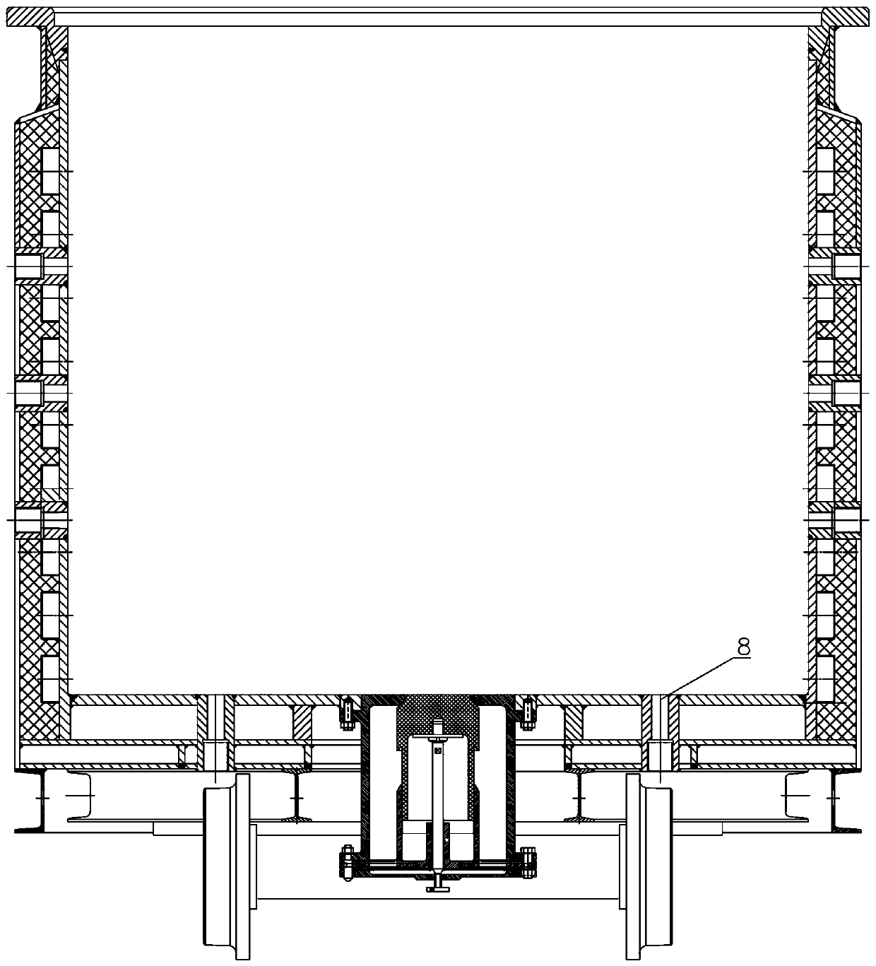 Mixing pot bottom discharge apparatus and application method thereof