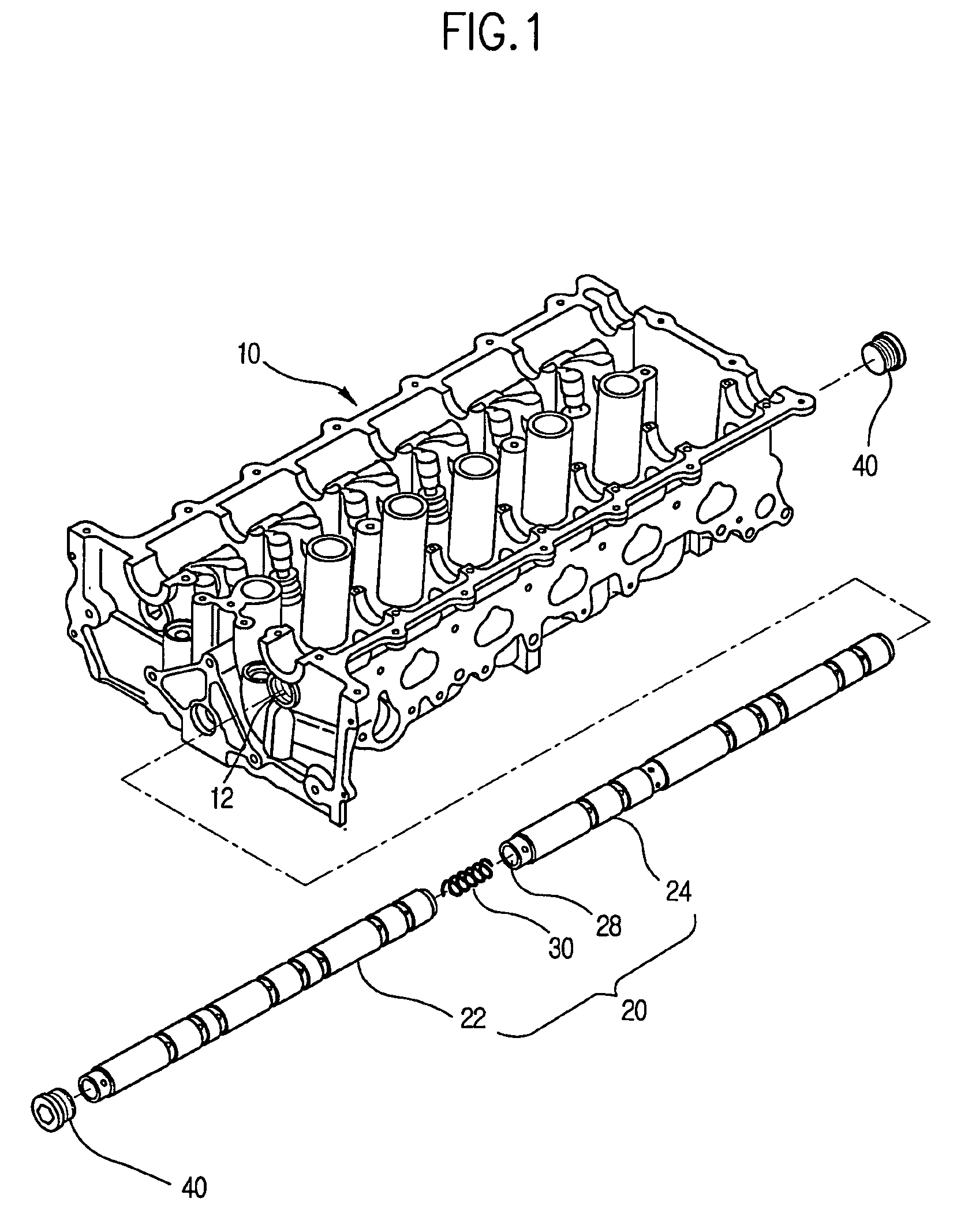 Rocker arm shaft for an automobile engine