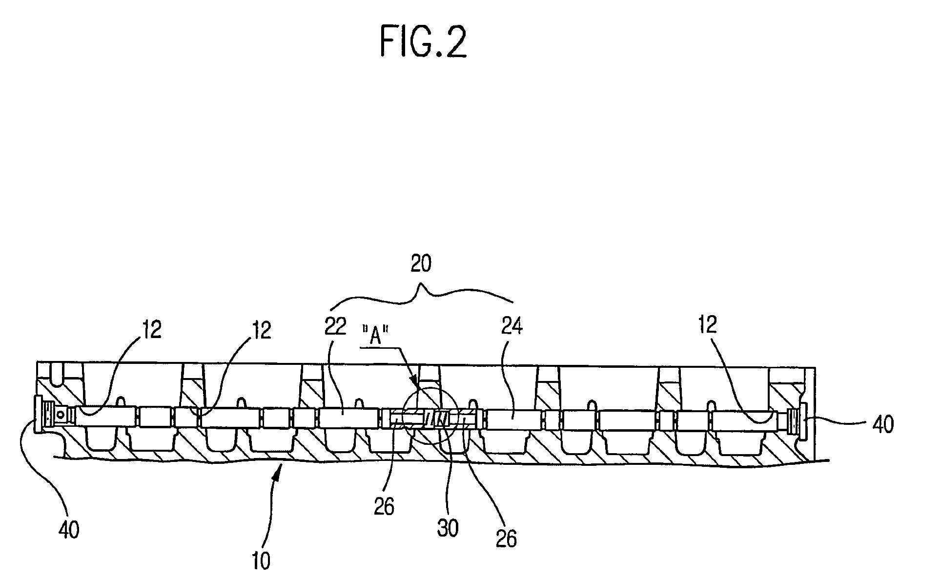 Rocker arm shaft for an automobile engine