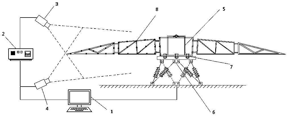 Sprayer spray boom dynamic characteristic test system and method based on binocular image acquisition