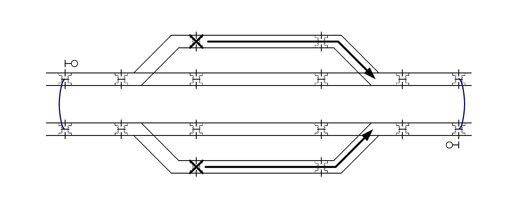 Device for realizing safe base reflow of voice frequency system track circuit in railroad station