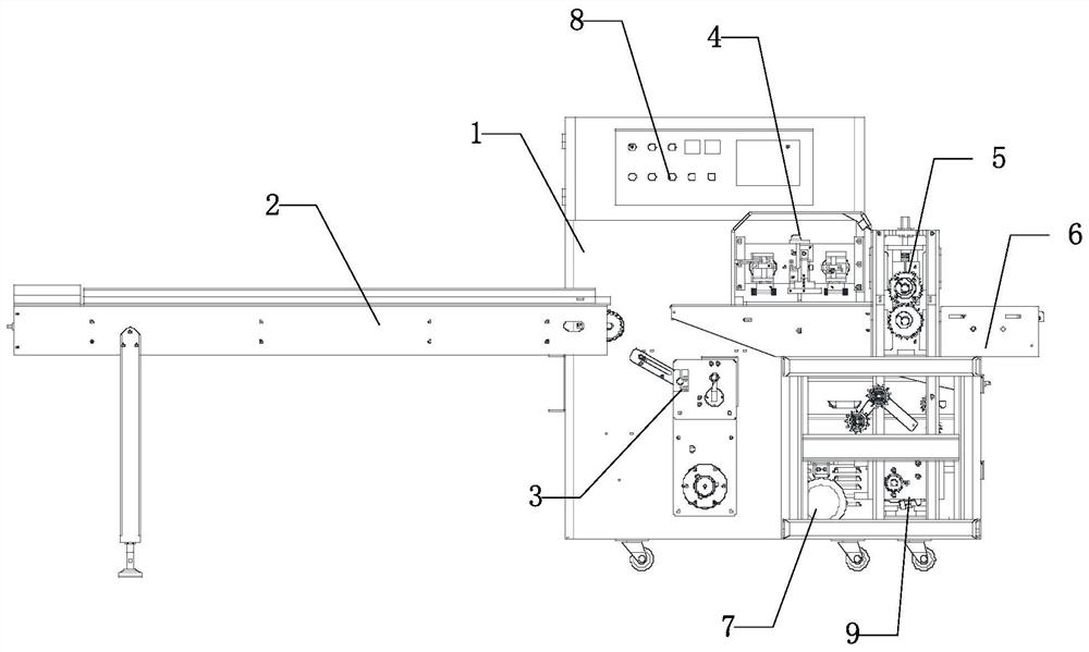 A paper pillow packaging machine under 3D glasses