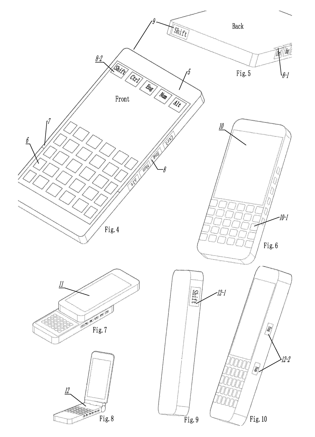 Keyboard and mouse of handheld digital device