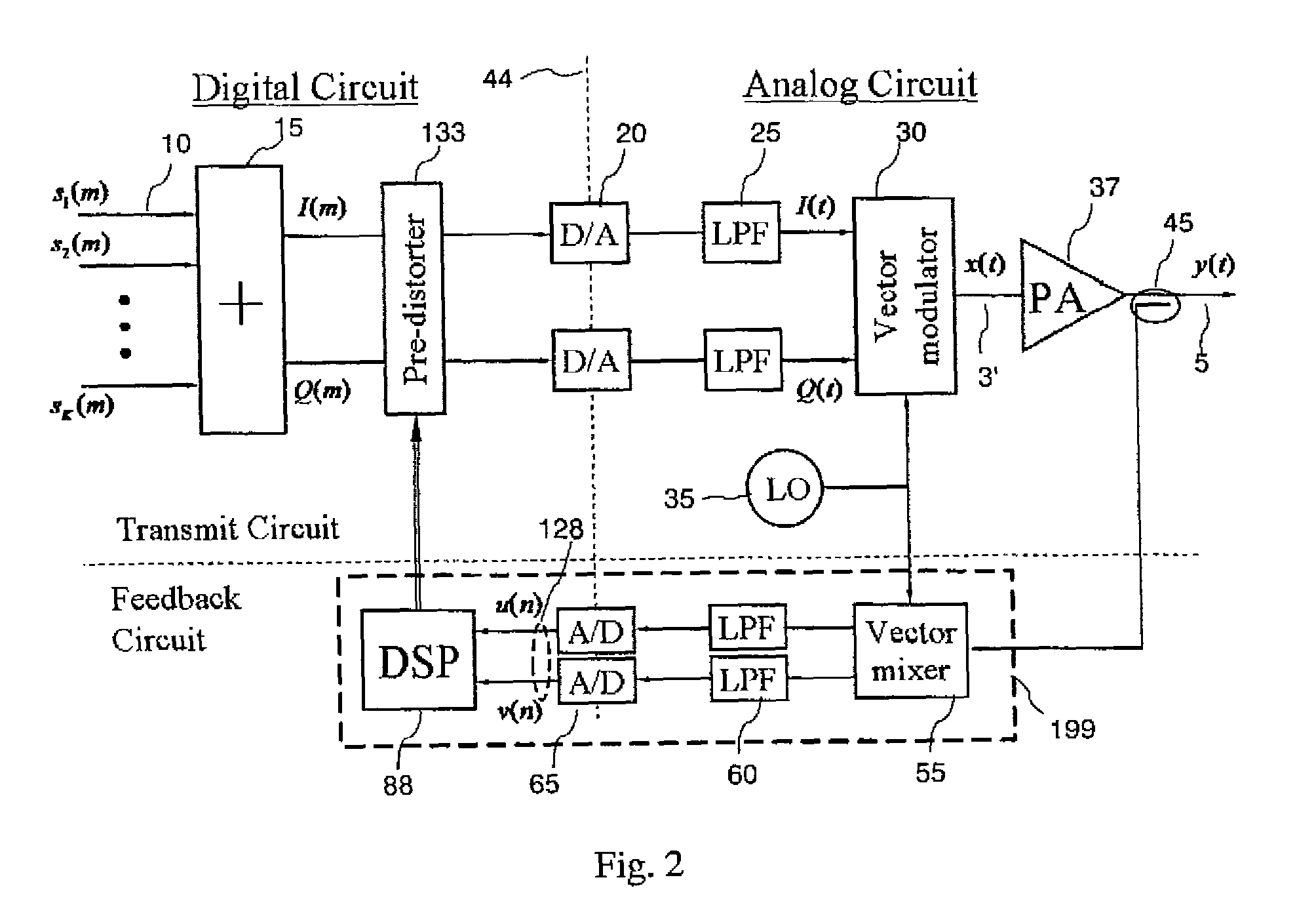 Multi-carrier amplifier linearization system and method