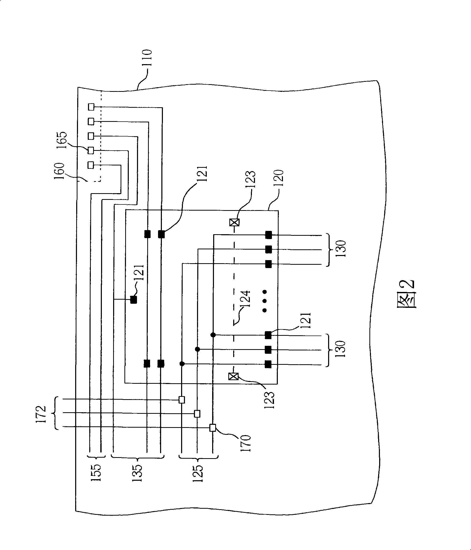 Flat display device with test structure