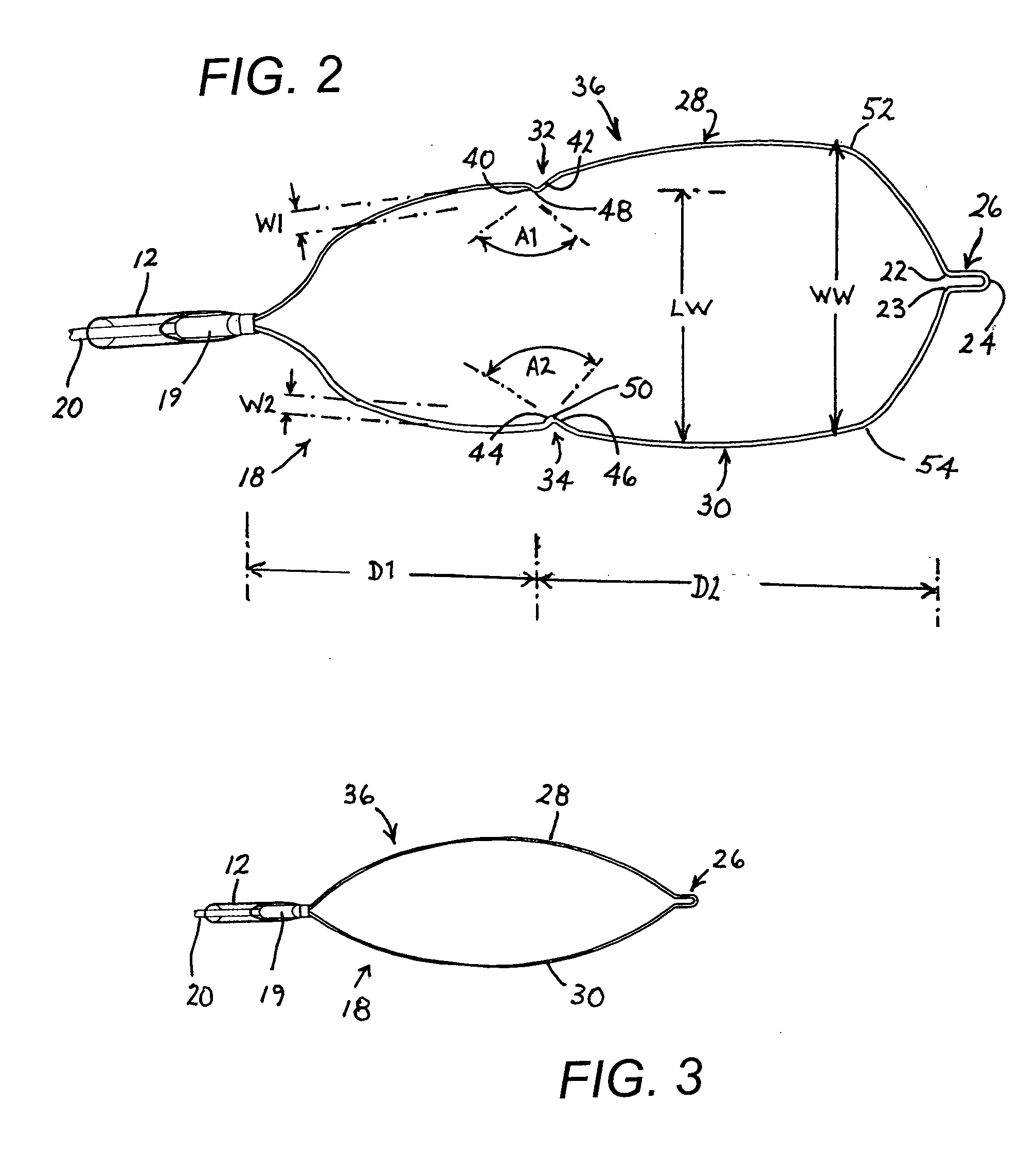 Medical instrument with indented loop and associated method