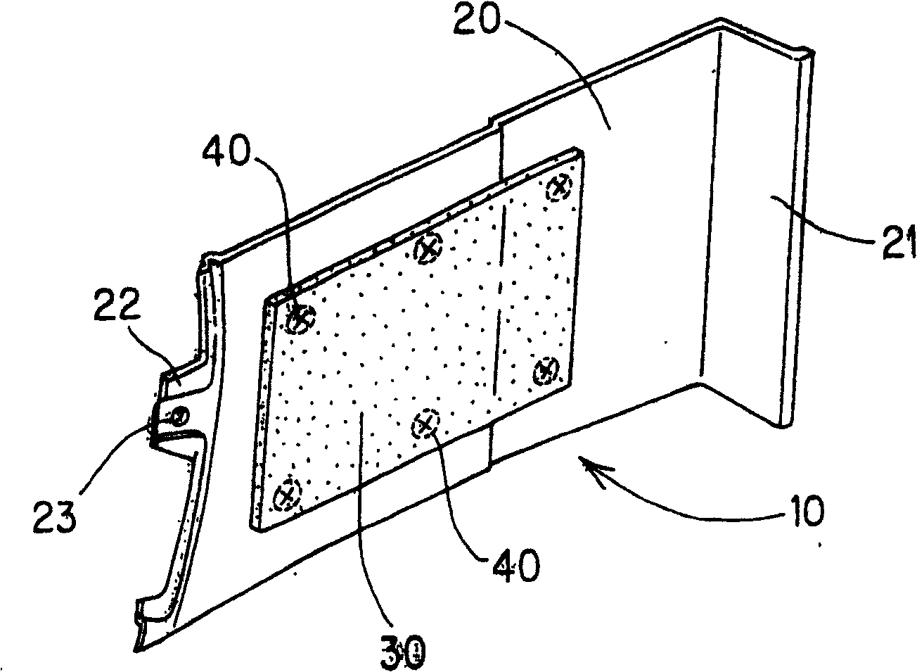 Fixing structure of fiber cover surface and sound absorbing component for vehicle