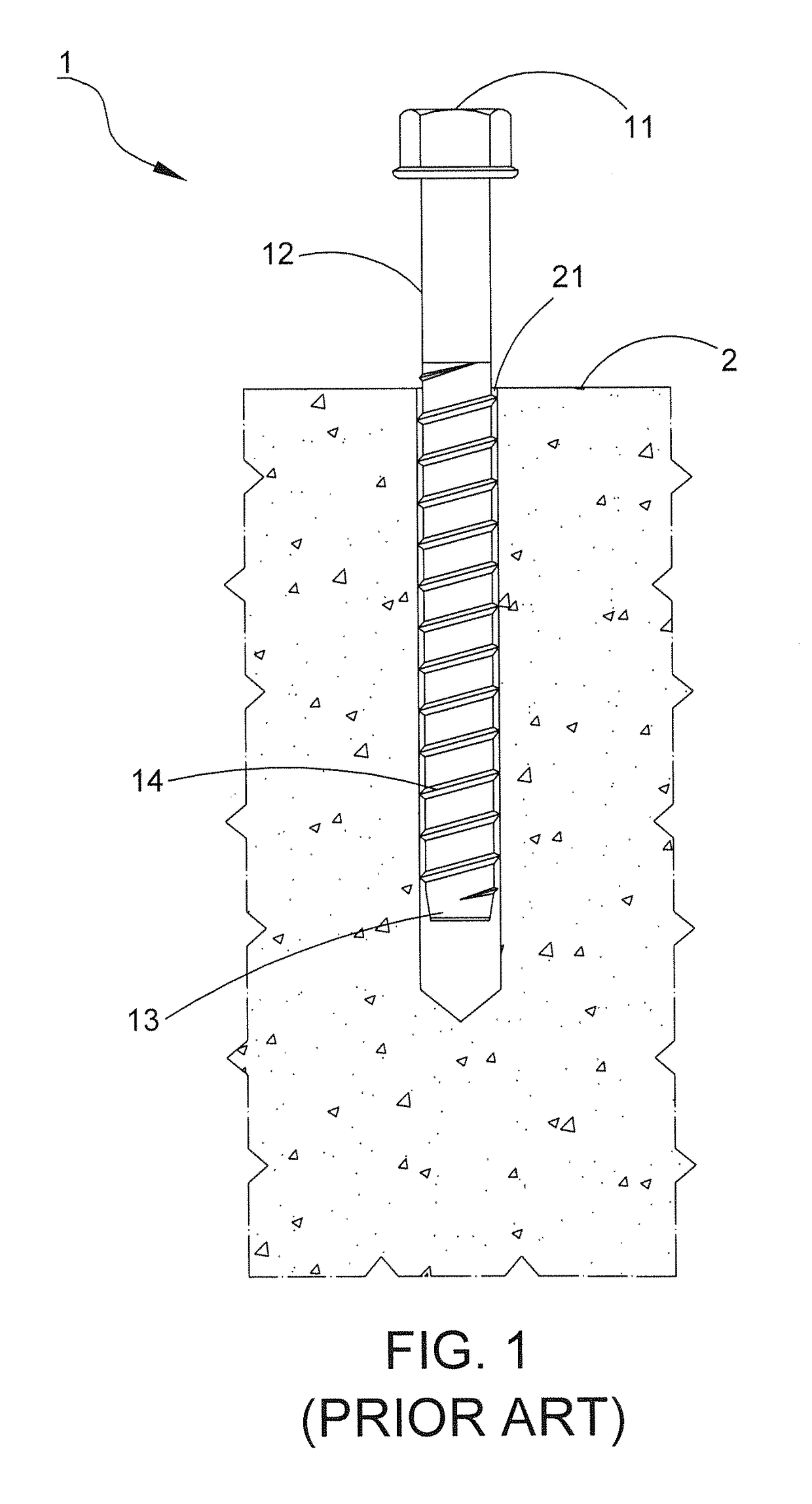 Fastening bolt for use in concrete