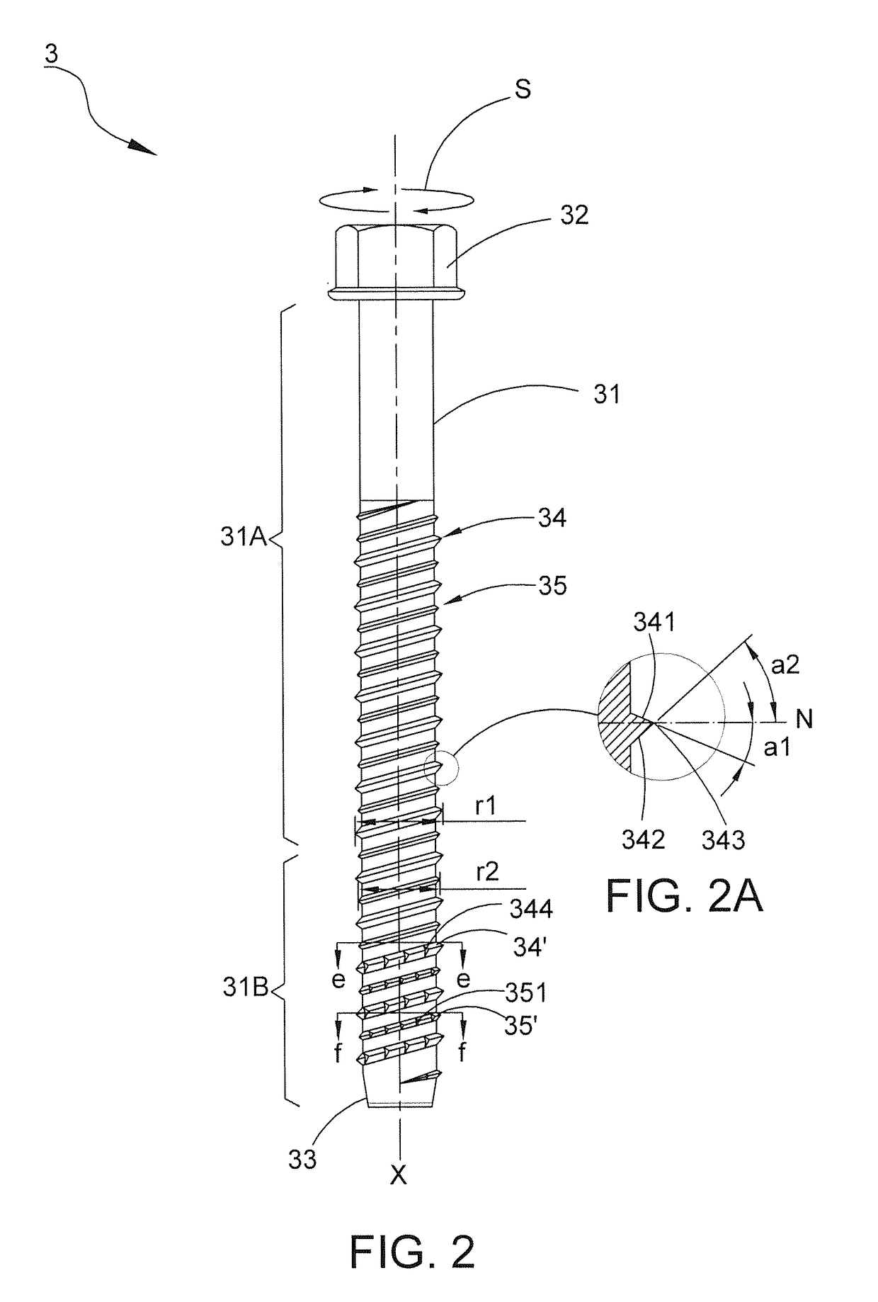 Fastening bolt for use in concrete