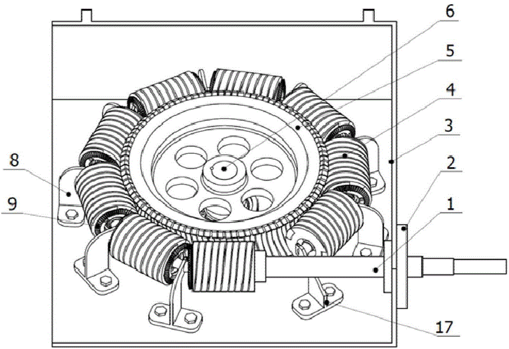 Large-torque permanent magnet worm and gear transmission mechanism