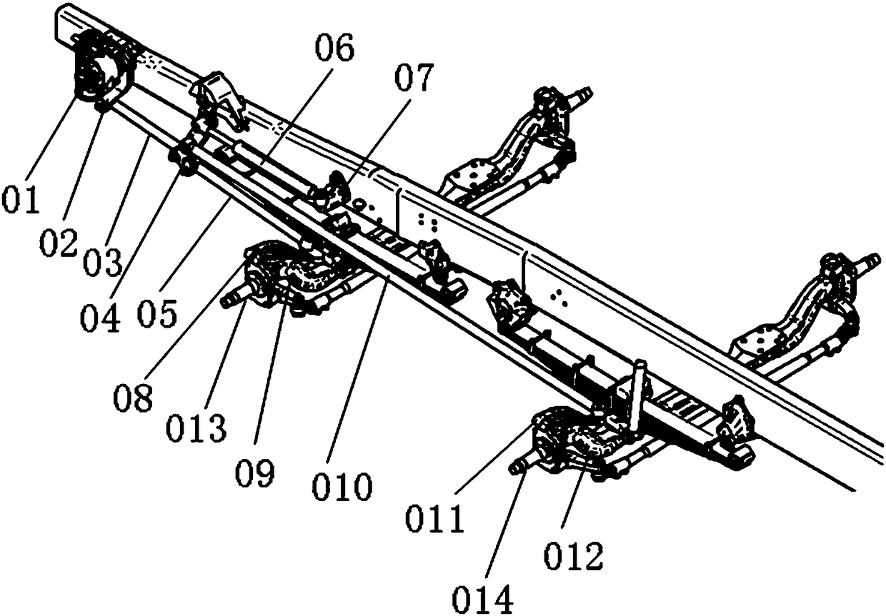 A double front axle vehicle steering system