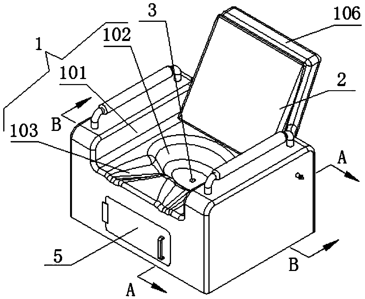 Sitting bath device for vaginal inflammation reduction