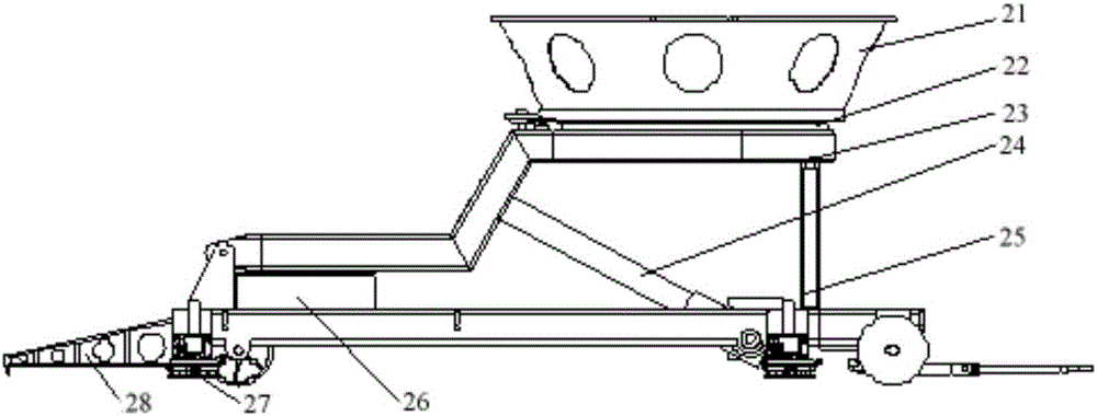 The flip-out two-axis turntable based on the electric push rod