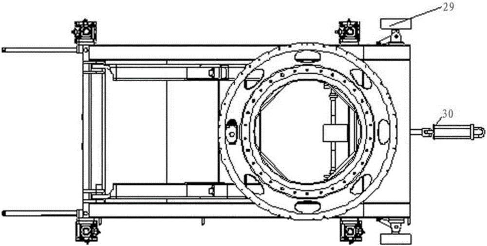 The flip-out two-axis turntable based on the electric push rod