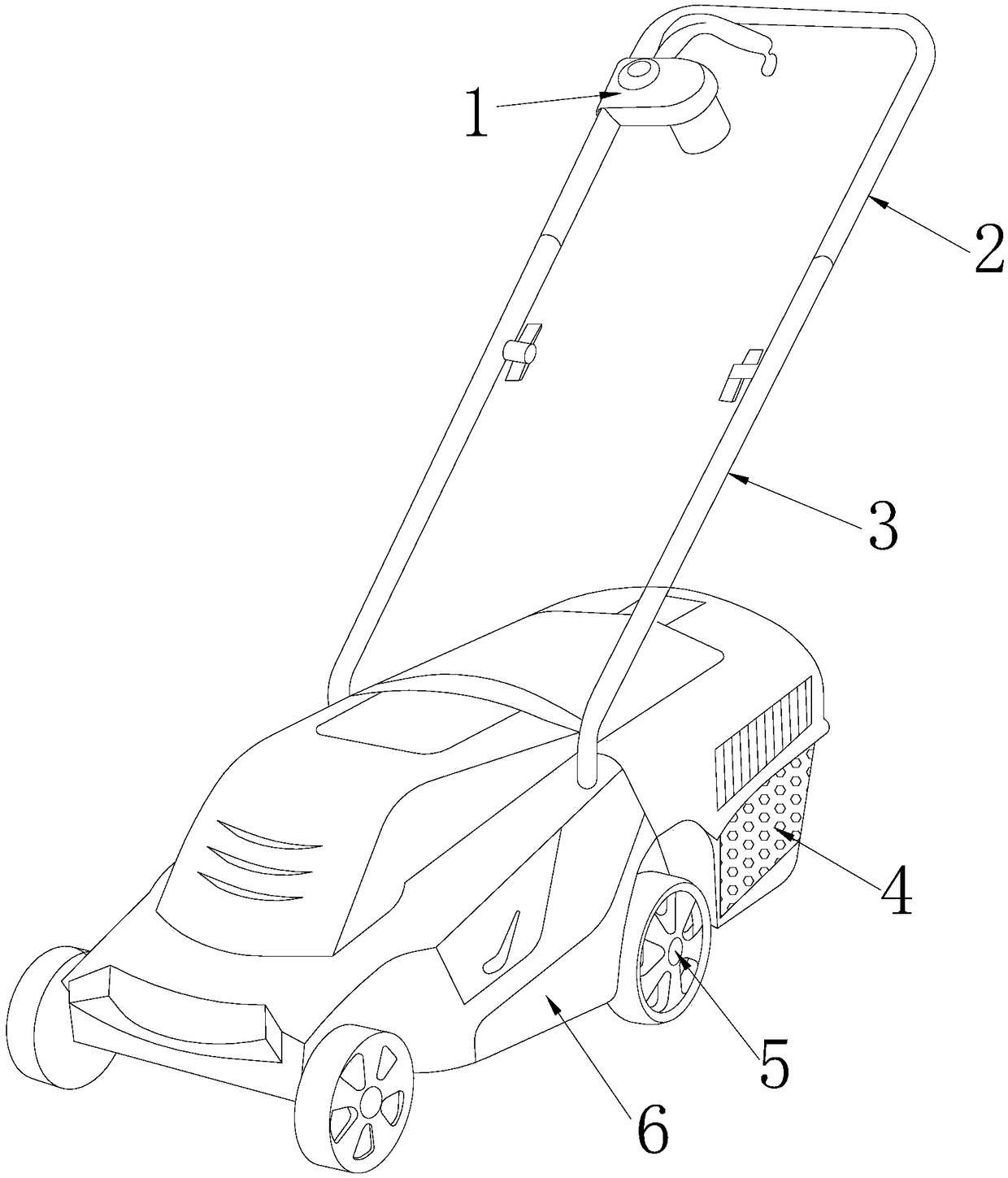 Lawn mower taking rotating wind as power and performing dehumidification by means of hot air of motor