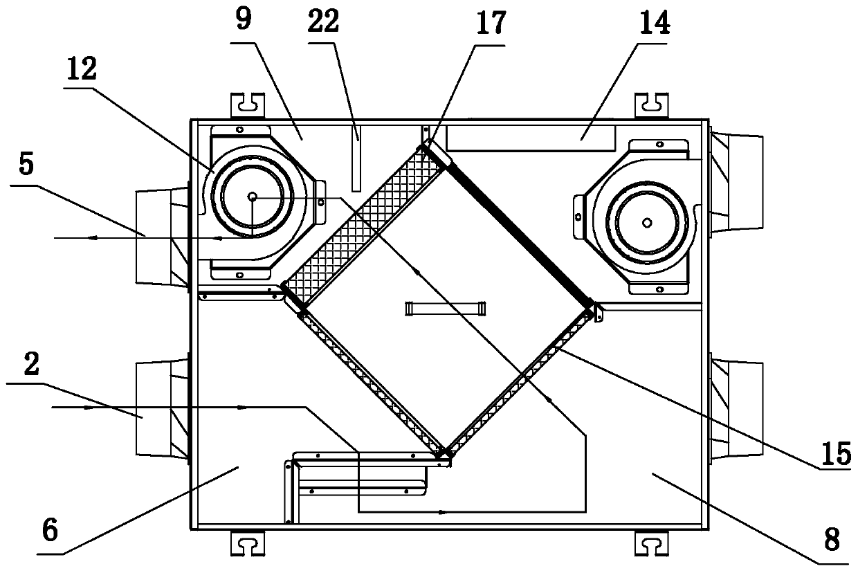 Full-heat-exchange fresh air ventilator converting solar energy to supply power