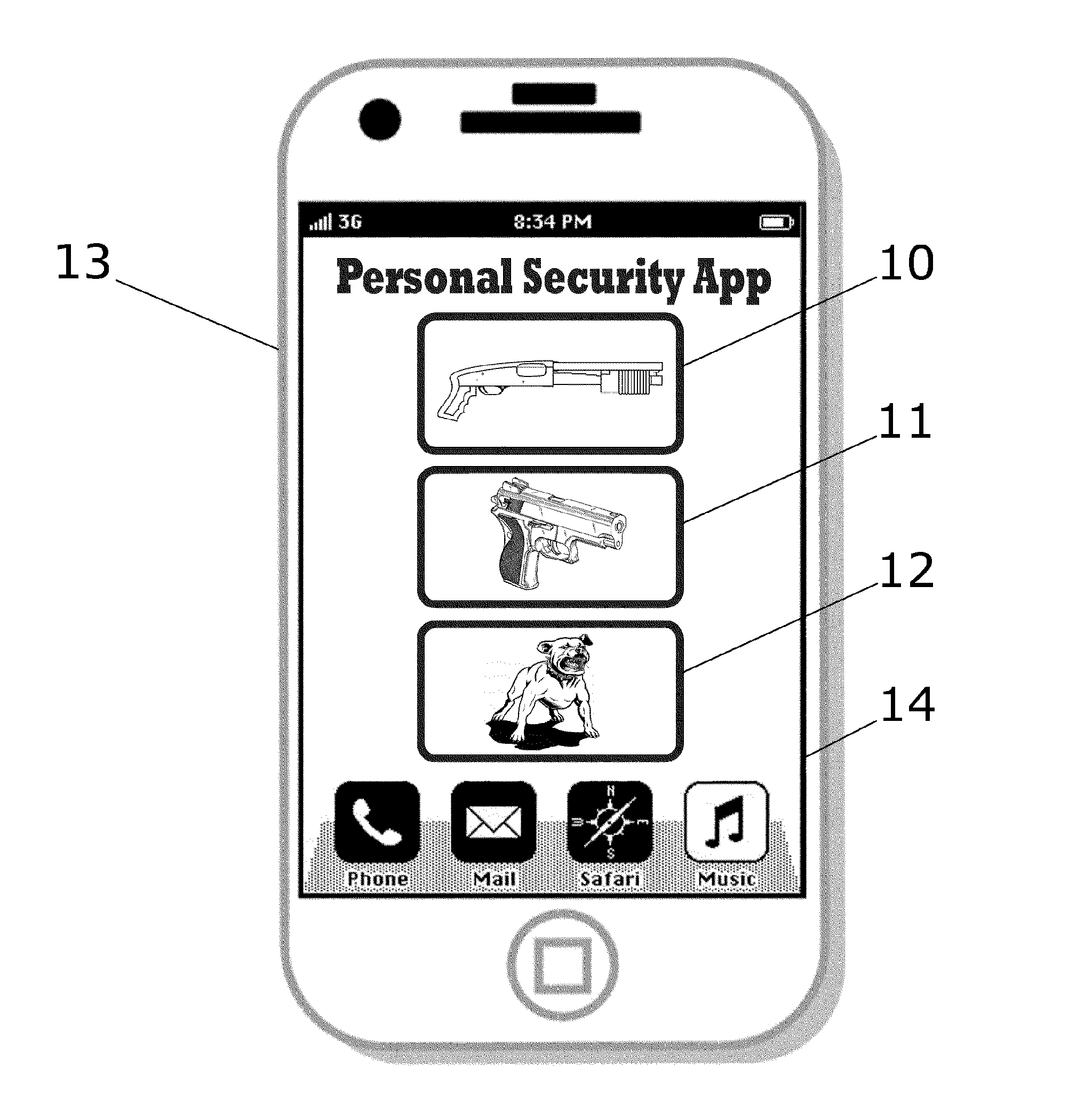 Sound effects security application for smartphone