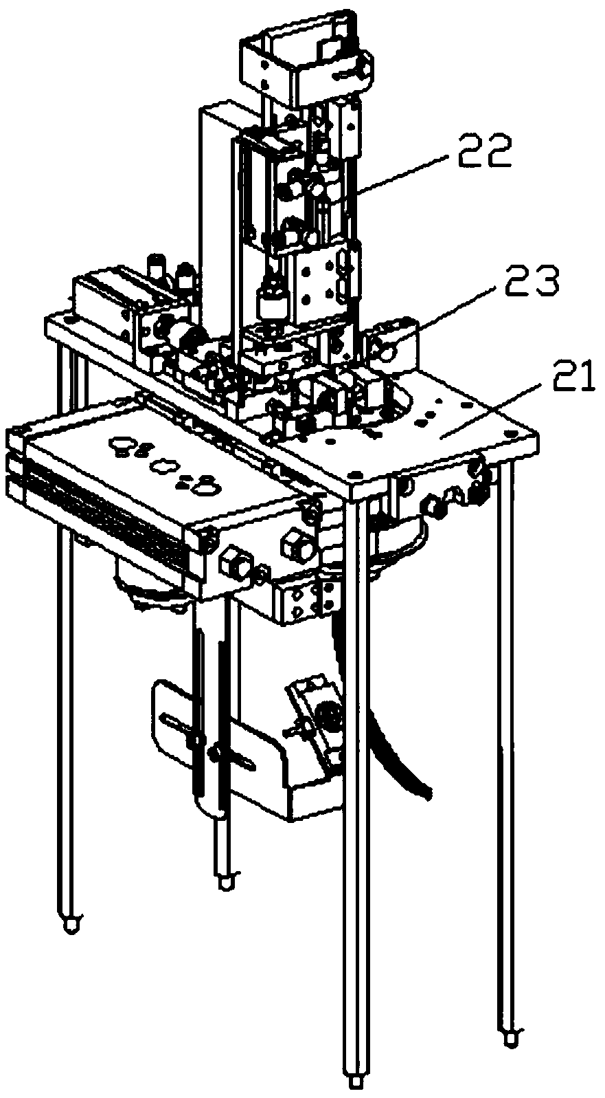 A connector terminal bending insertion machine
