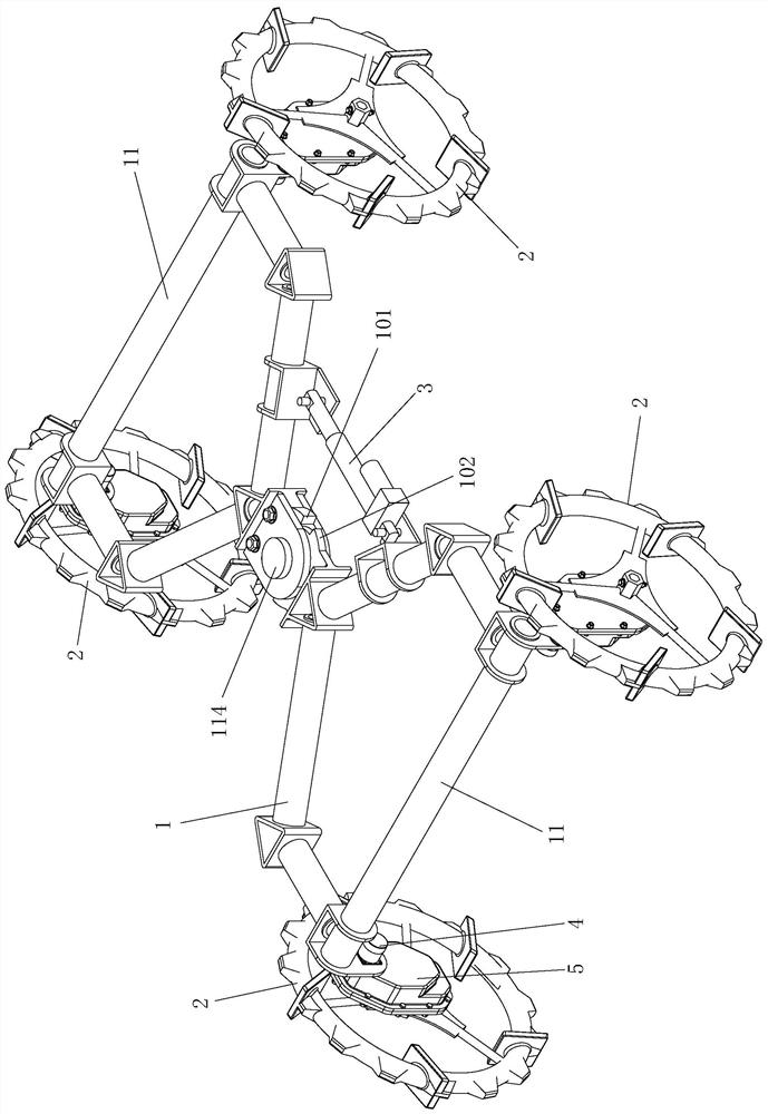 Steering method for an articulated four-wheel drive chassis