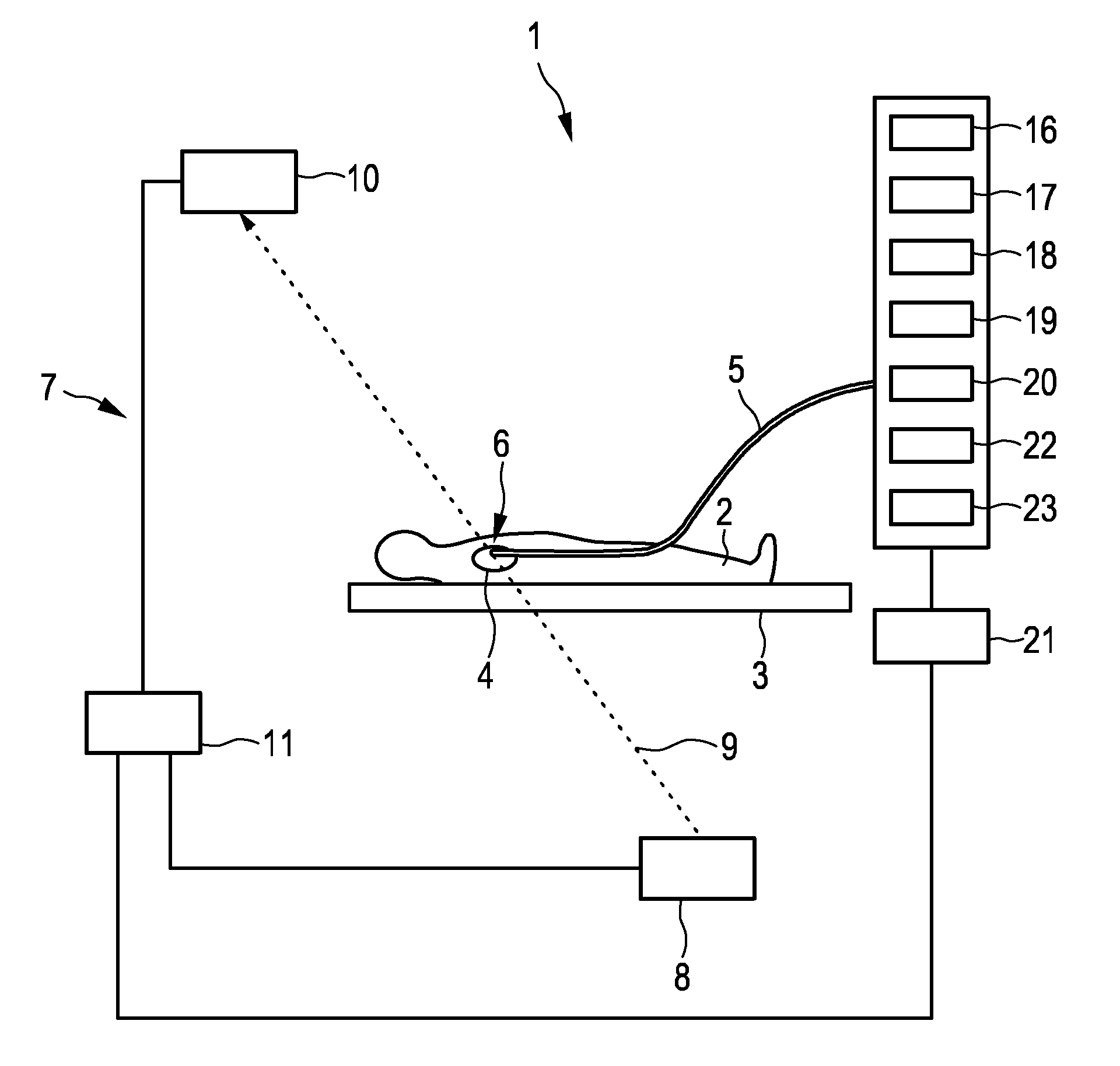 Imaging system for imaging a periodically moving object