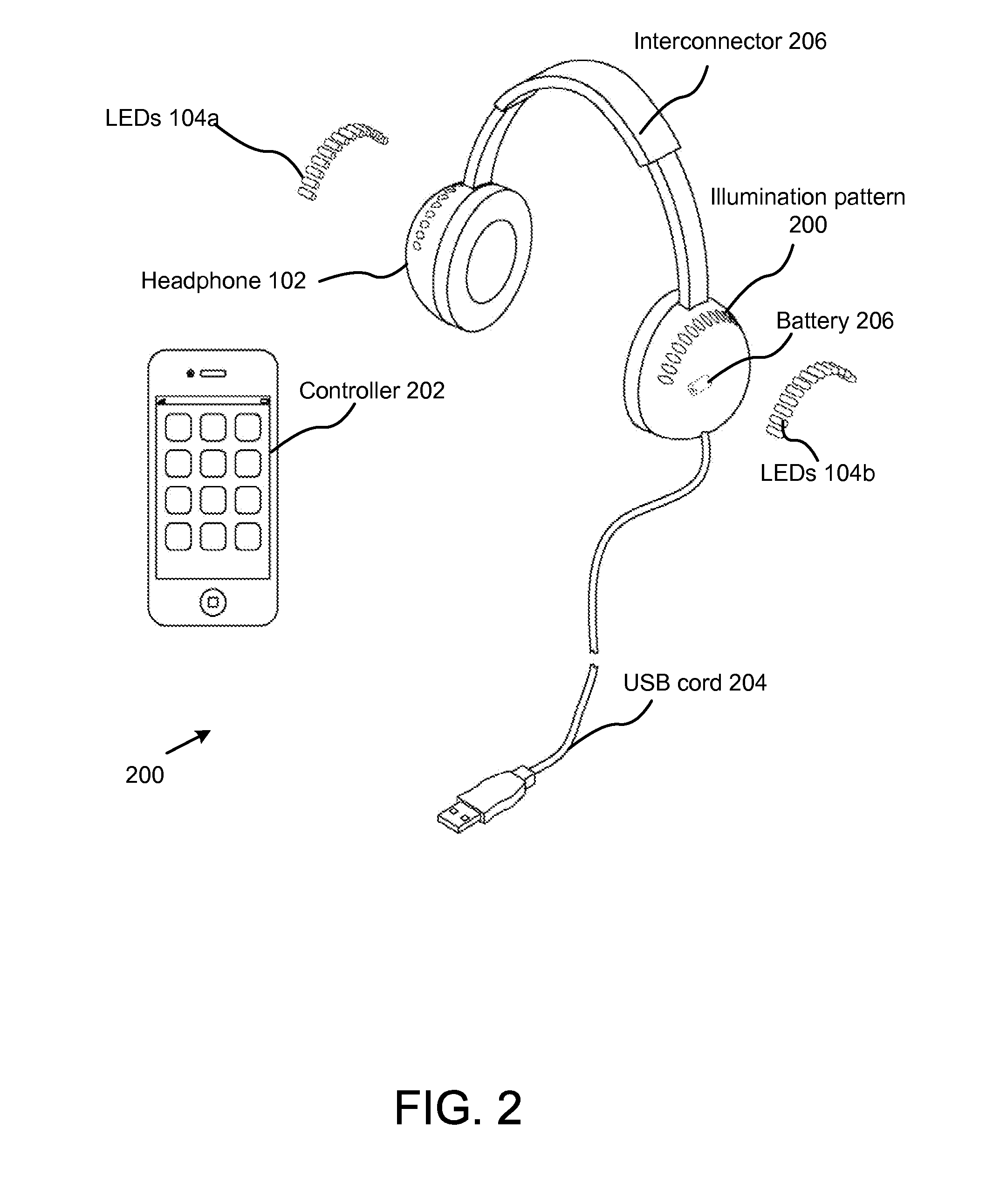 System and method for illuminating a headphone to indicate volume and/or beat