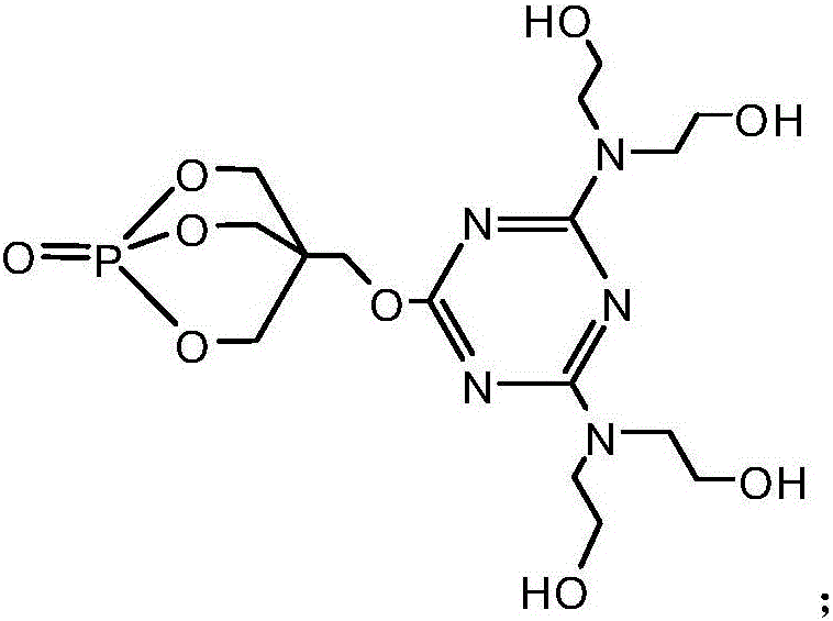 Intumescent flame retardant containing polyhydroxy groups and phosphorous triazine ring and preparation method