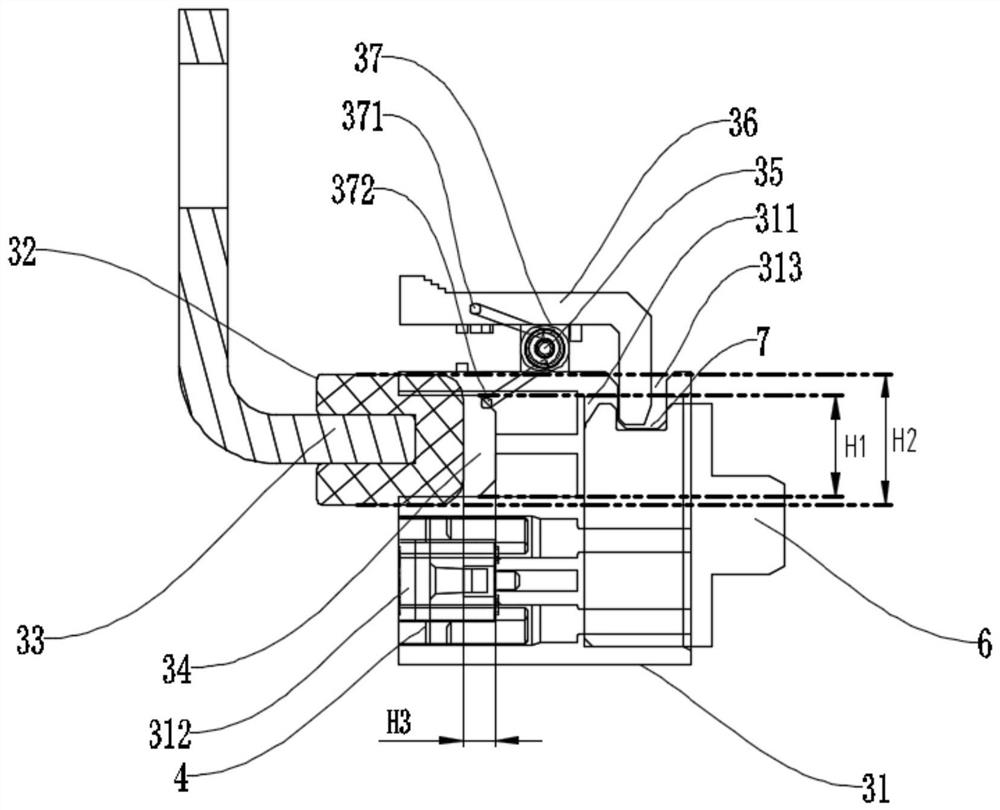 Connection structure of galvanic pile and fuel cell CVM controller and galvanic pile assembly