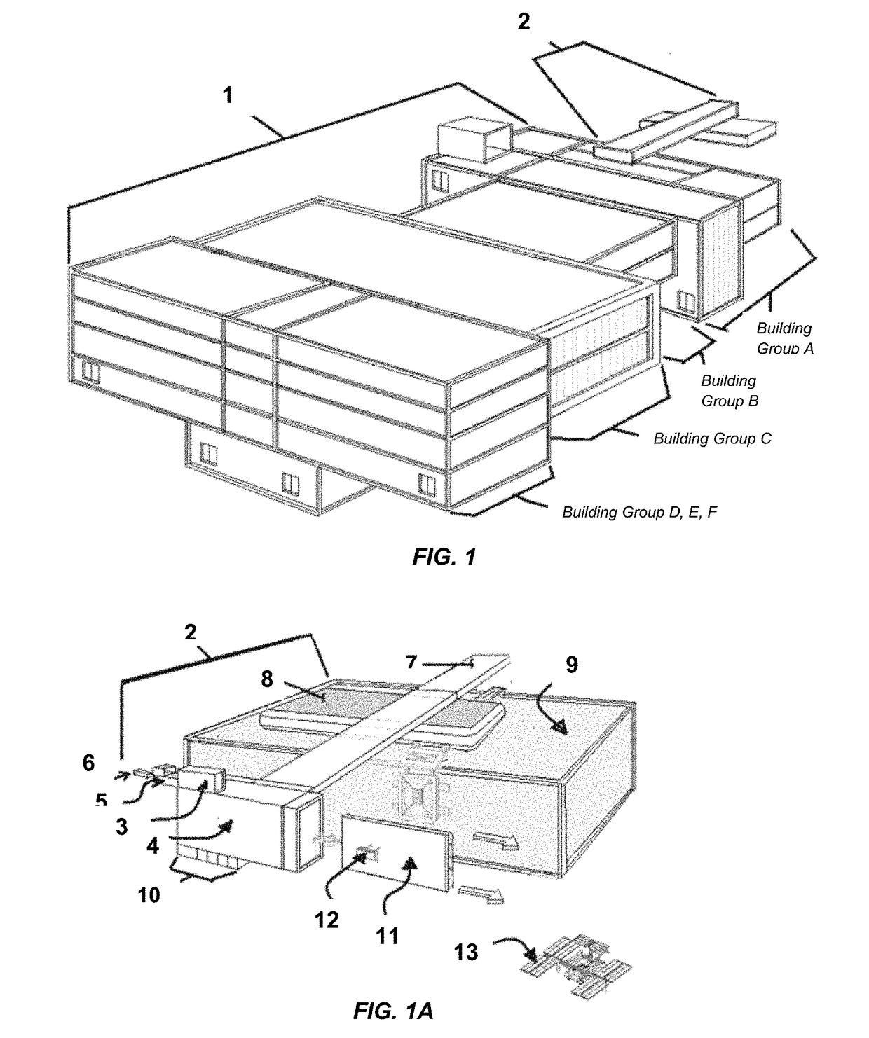 Multi-purpose expandable complex providing maintenance, manufacturing, assemblage complex with external space dock