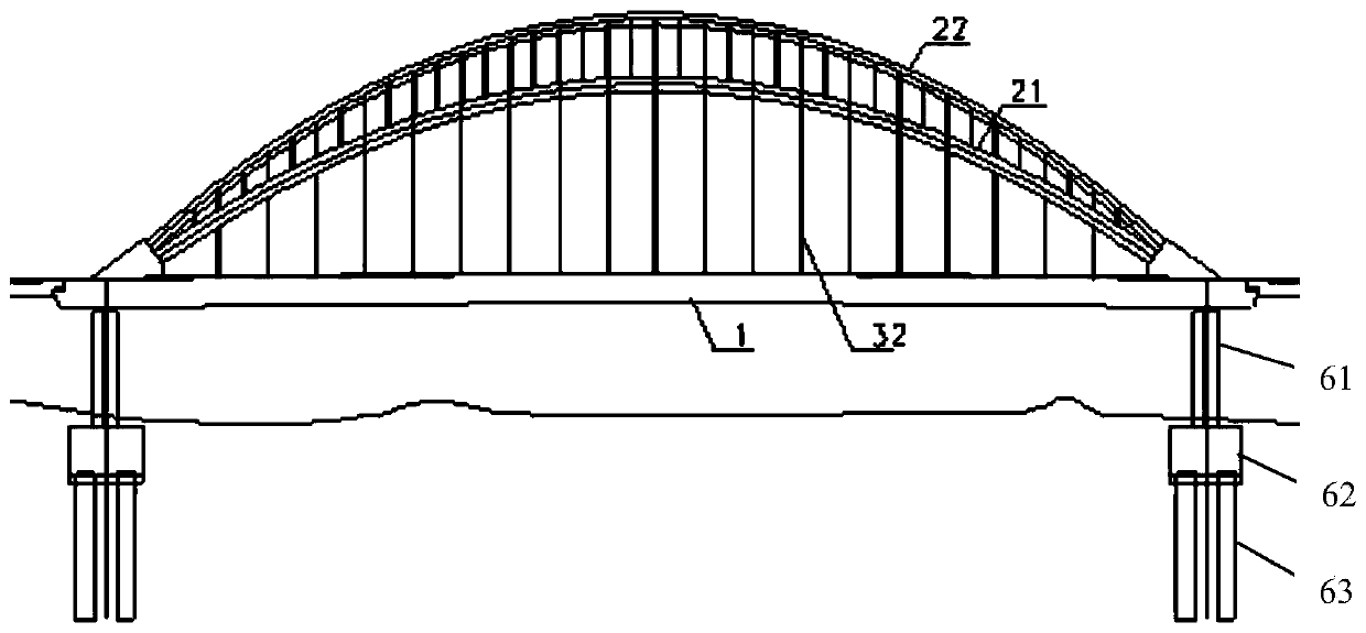 Space special-shaped arch bridge and construction method thereof