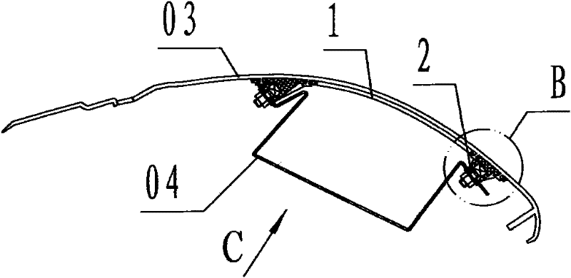 Embedding riveting bracket for connecting automobile interior instrument board with safe air bag cabin