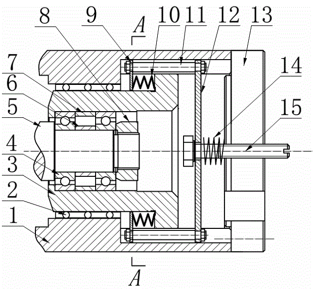 External-adjustable constant-pressure pre-tightening device for motorized spindle