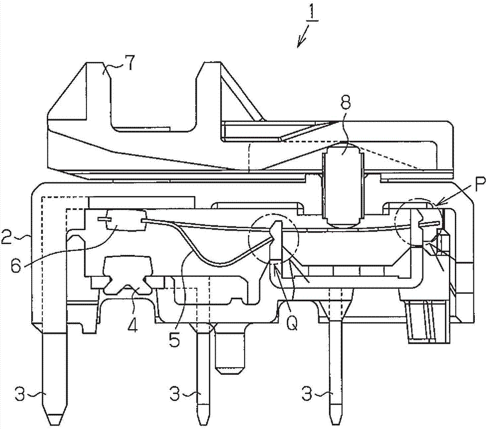 Switch device, leaf spring manufacturing method and leaf spring