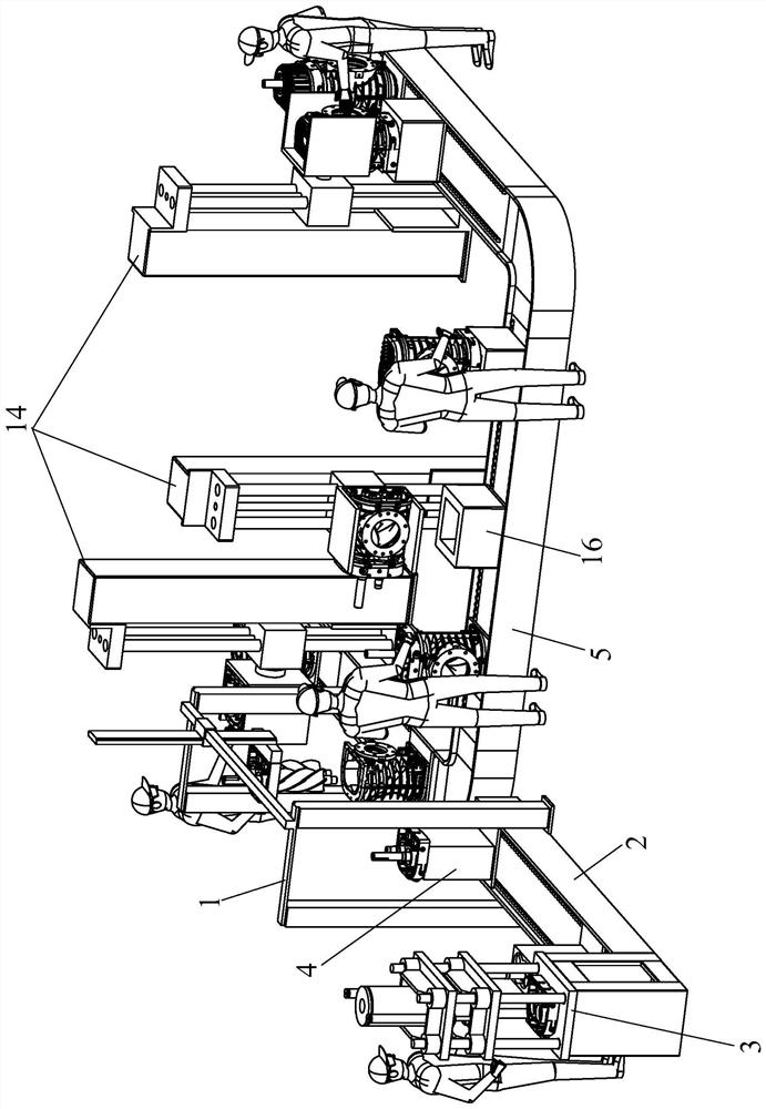 Dry oil-free screw compressor assembly line and assembly method