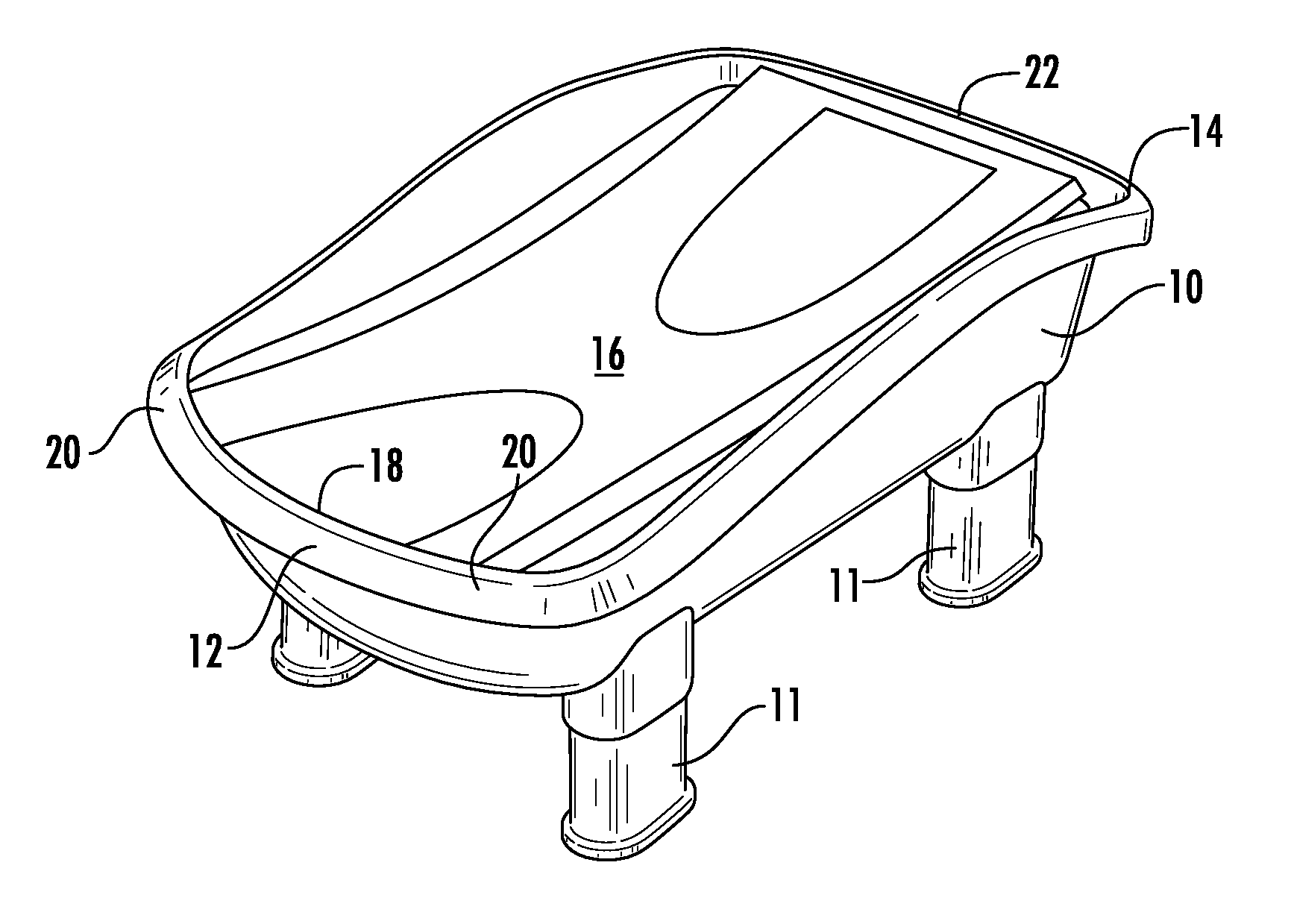 Infant bath with retractable sling