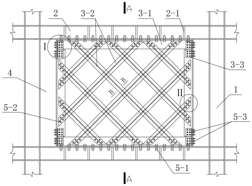 Prefabricated two-side connection steel grid shear wall convenient to replace